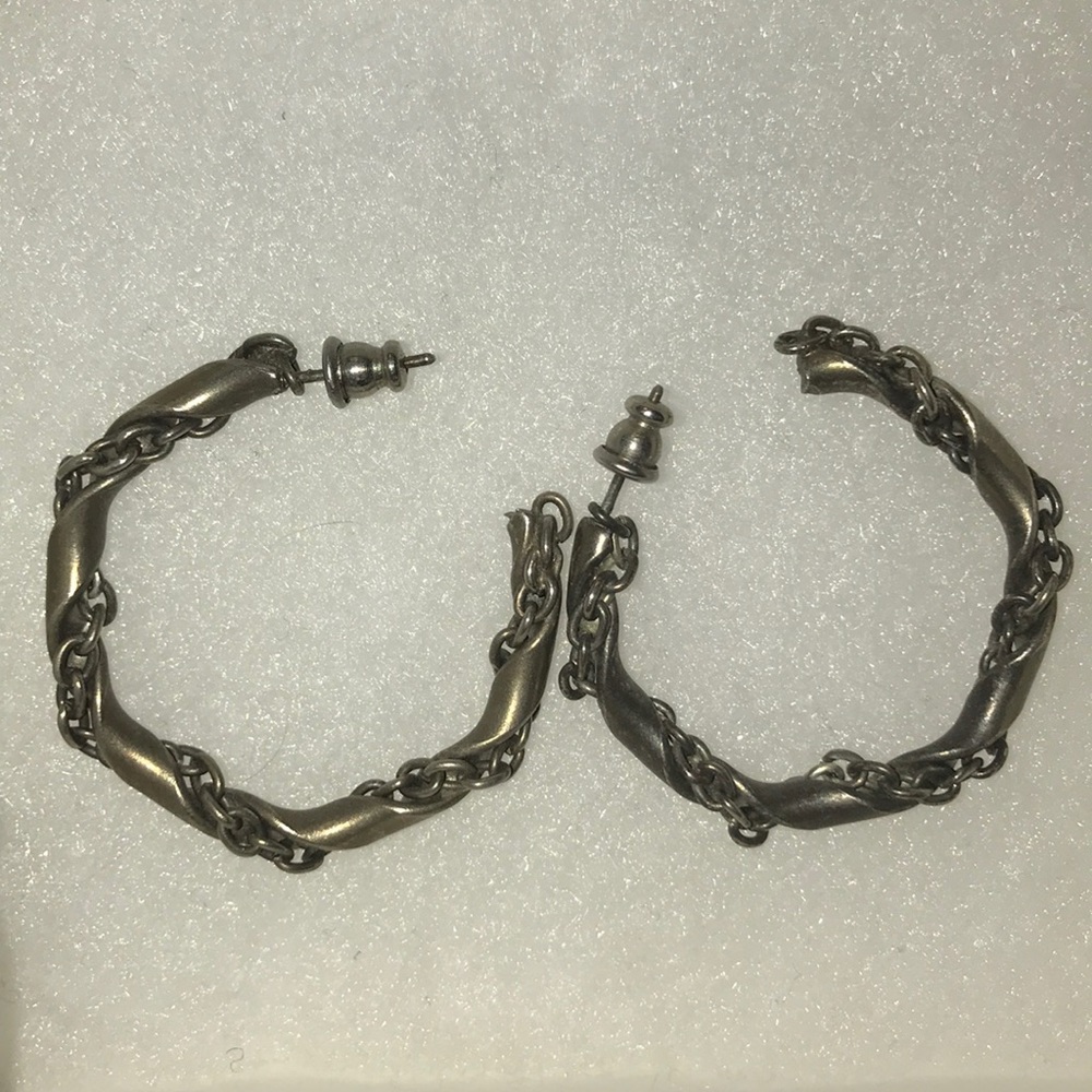 Small dark metal hoops
